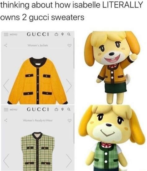 isabelle animal crossing gucci jacket|Thinking about how isabelle LITERALLY owns 2 gucci sweaters.